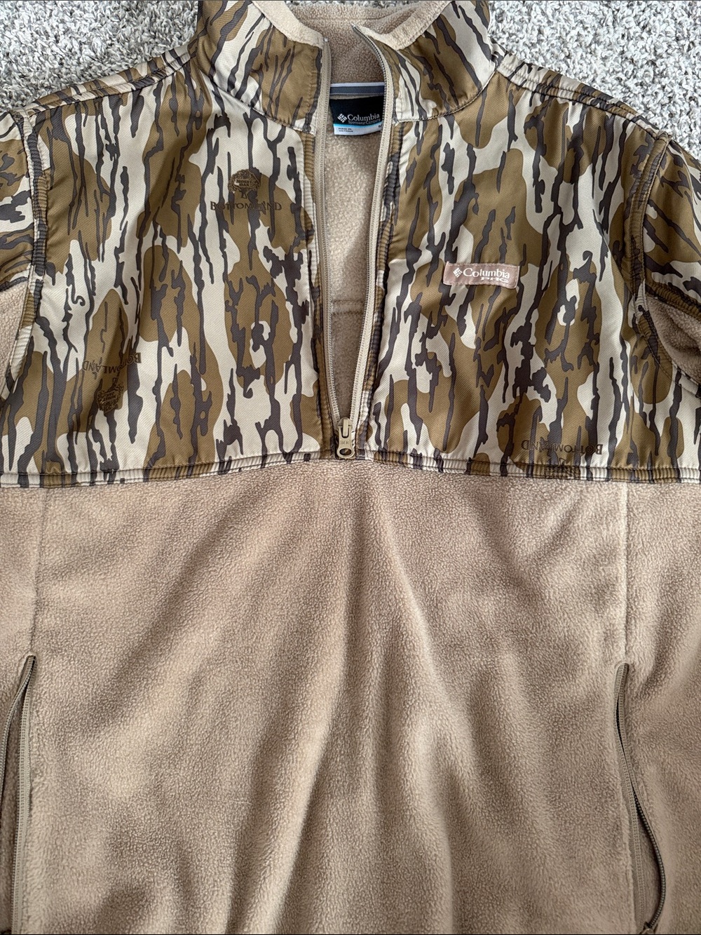 Columbia Men's Half-Zip Fleece Pullover Jacket - Taupe Camo